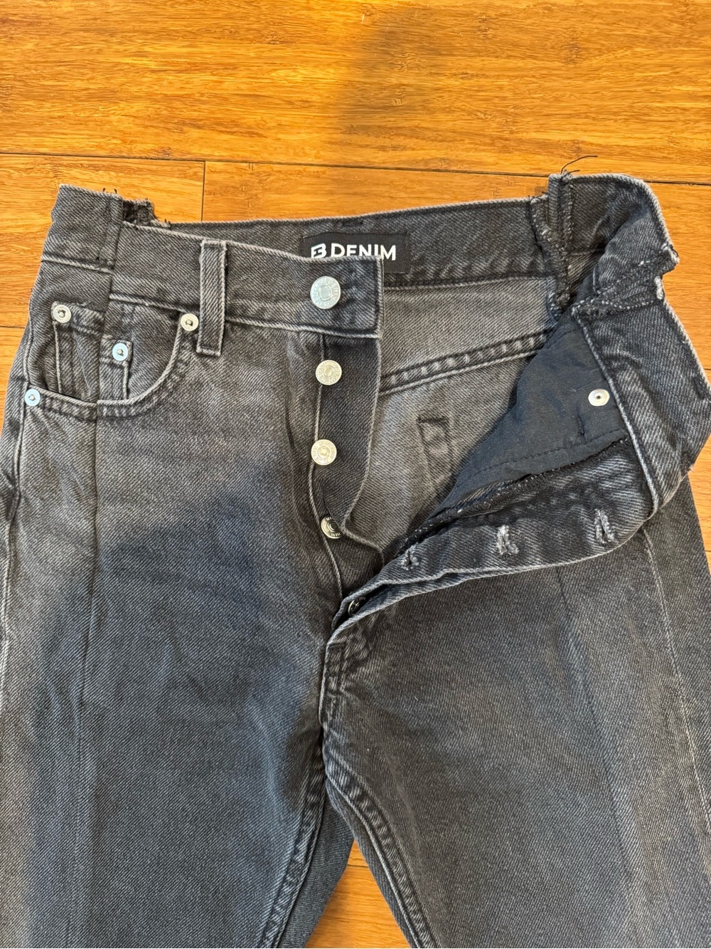 EB Denim Straight Leg Split Hem Jeans - Picture 3 of 8